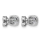 14k White Gold 5/8 carat Lab Grown Diamond VS+ F+ Complete Cushion Halo Post Earrings