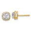14k 1 1/6 carat Lab Grown Diamond VS+ F+ Complete Cushion Halo Post Earrings