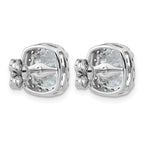 14k White Gold 4 5/8 carat Lab Grown Diamond VS+ F+ Complete Cushion Halo Post Earrings