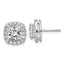 14k White Gold 4 5/8 carat Lab Grown Diamond VS+ F+ Complete Cushion Halo Post Earrings