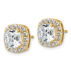 14k 4 5/8 carat Lab Grown Diamond VS+ F+ Complete Cushion Halo Post Earrings