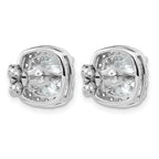 14k White Gold 5 7/8 carat Lab Grown Diamond VS+ F+ Complete Cushion Halo Post Earrings