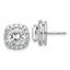 14k White Gold 5 7/8 carat Lab Grown Diamond VS+ F+ Complete Cushion Halo Post Earrings