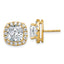 14k 7 carat Lab Grown Diamond VS+ F+ Complete Cushion Halo Post Earrings