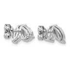 14k White Gold 2 carat Lab Grown Diamond VS+ F+ Complete Marquise and Pear Two Stone Post Earrings