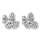 14k White Gold 1 7/8 carat Lab Grown Diamond VS+ F+ Complete Pear Round and Marquise Three Stone Post Earrings