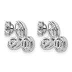 14k White Gold 2 carat Lab Grown Diamond VS+ F+ Complete Oval Pear and Marquise Three Stone Post Earrings