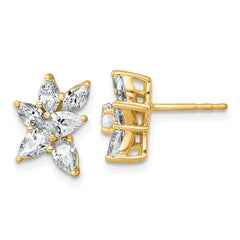 14k 1 1/2 carat Lab Grown Diamond VS+ F+ Complete Pear and Marquise Cluster Post Earrings