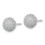 14k White Gold 2 3/4 carat Lab Grown Diamond VS+ F+ Pave Ball Complete Stud Post Earrings