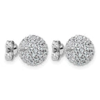 14k White Gold 2 3/4 carat Lab Grown Diamond VS+ F+ Pave Ball Complete Stud Post Earrings