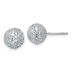 14k White Gold 2 3/4 carat Lab Grown Diamond VS+ F+ Pave Ball Complete Stud Post Earrings