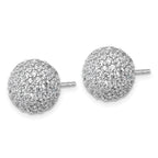 14k White Gold 4 1/5 carat Lab Grown Diamond VS+ F+ Pave Ball Complete Stud Post Earrings