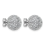 14k White Gold 4 1/5 carat Lab Grown Diamond VS+ F+ Pave Ball Complete Stud Post Earrings