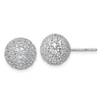 14k White Gold 4 1/5 carat Lab Grown Diamond VS+ F+ Pave Ball Complete Stud Post Earrings