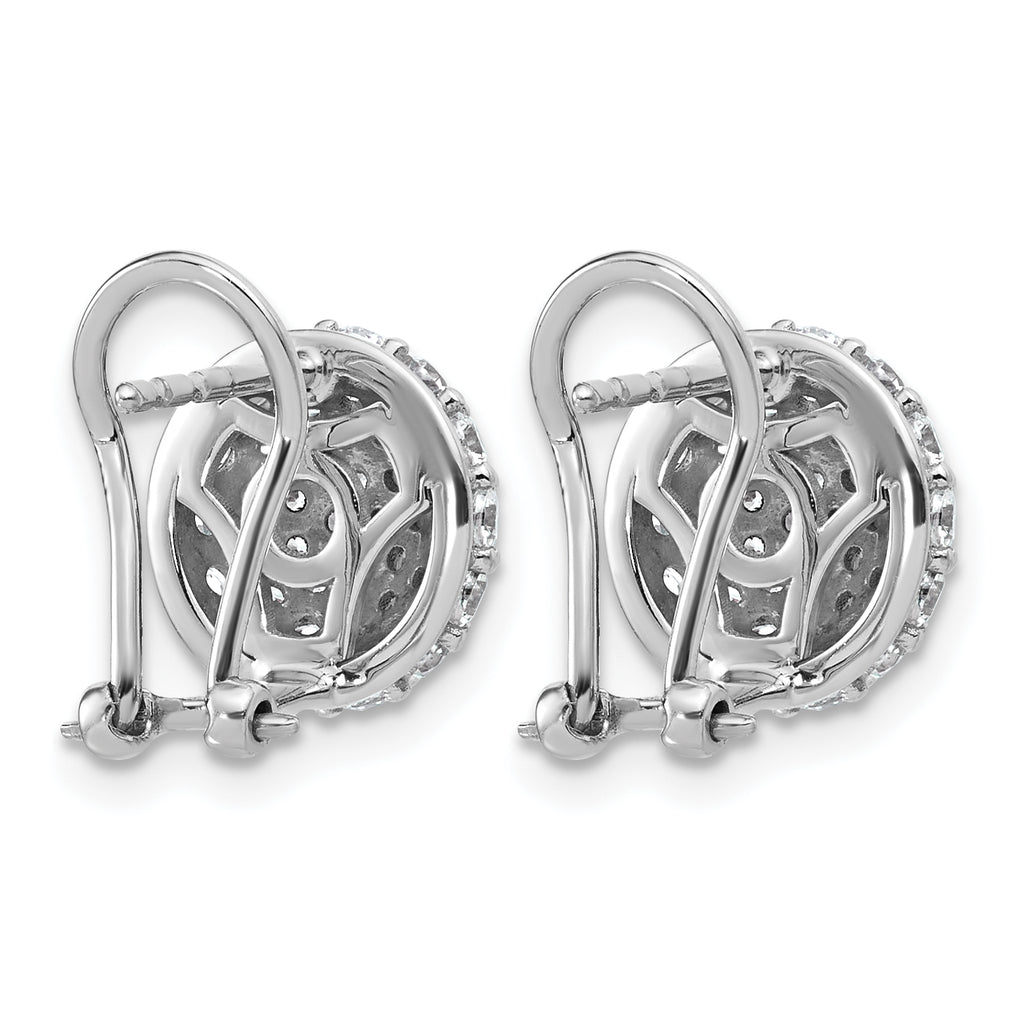 14k White Gold 1 5/8 carat Lab Grown Diamond VS+ F+ Pave Ball Complete Leverback Post Earrings