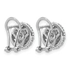 14k White Gold 1 5/8 carat Lab Grown Diamond VS+ F+ Pave Ball Complete Leverback Post Earrings