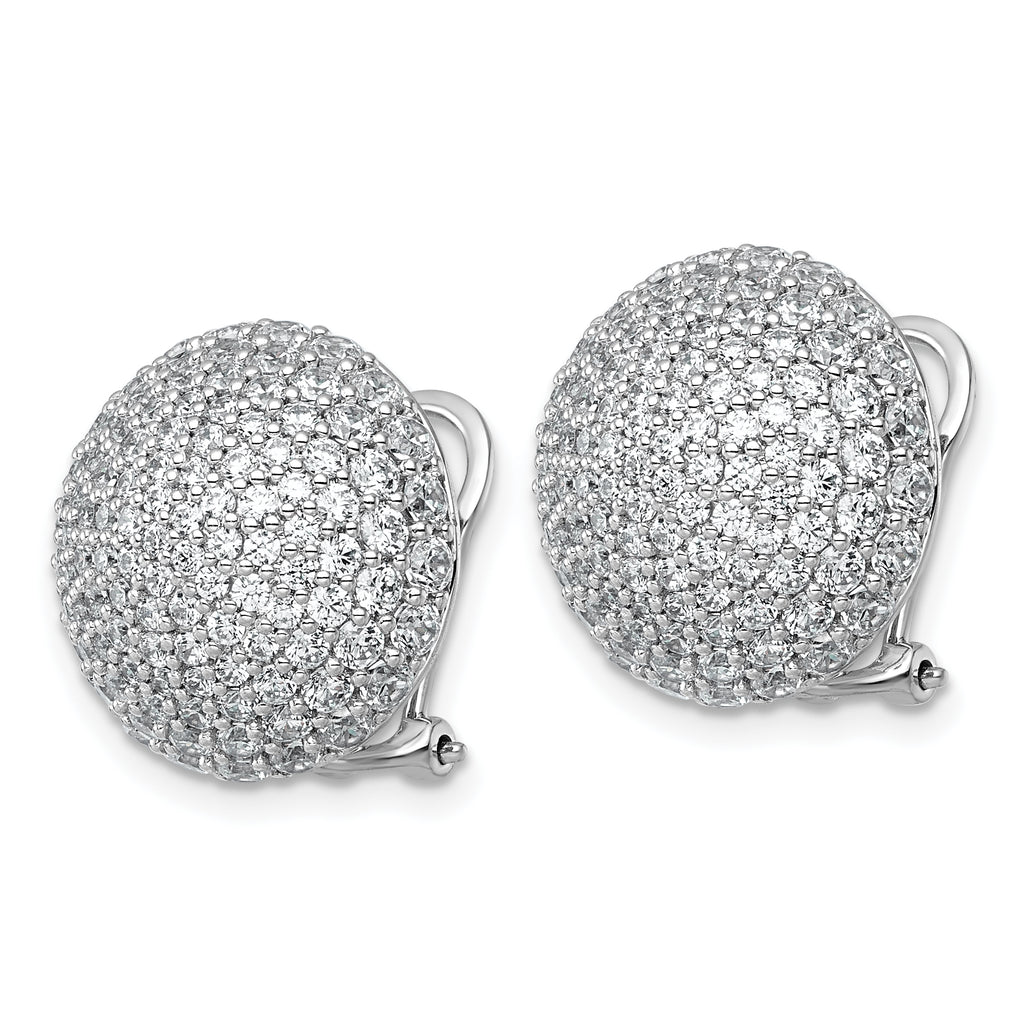 14k White Gold 4 carat Lab Grown Diamond VS+ F+ Pave Ball Complete Leverback Post Earrings