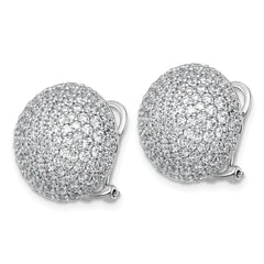 14k White Gold 4 carat Lab Grown Diamond VS+ F+ Pave Ball Complete Leverback Post Earrings