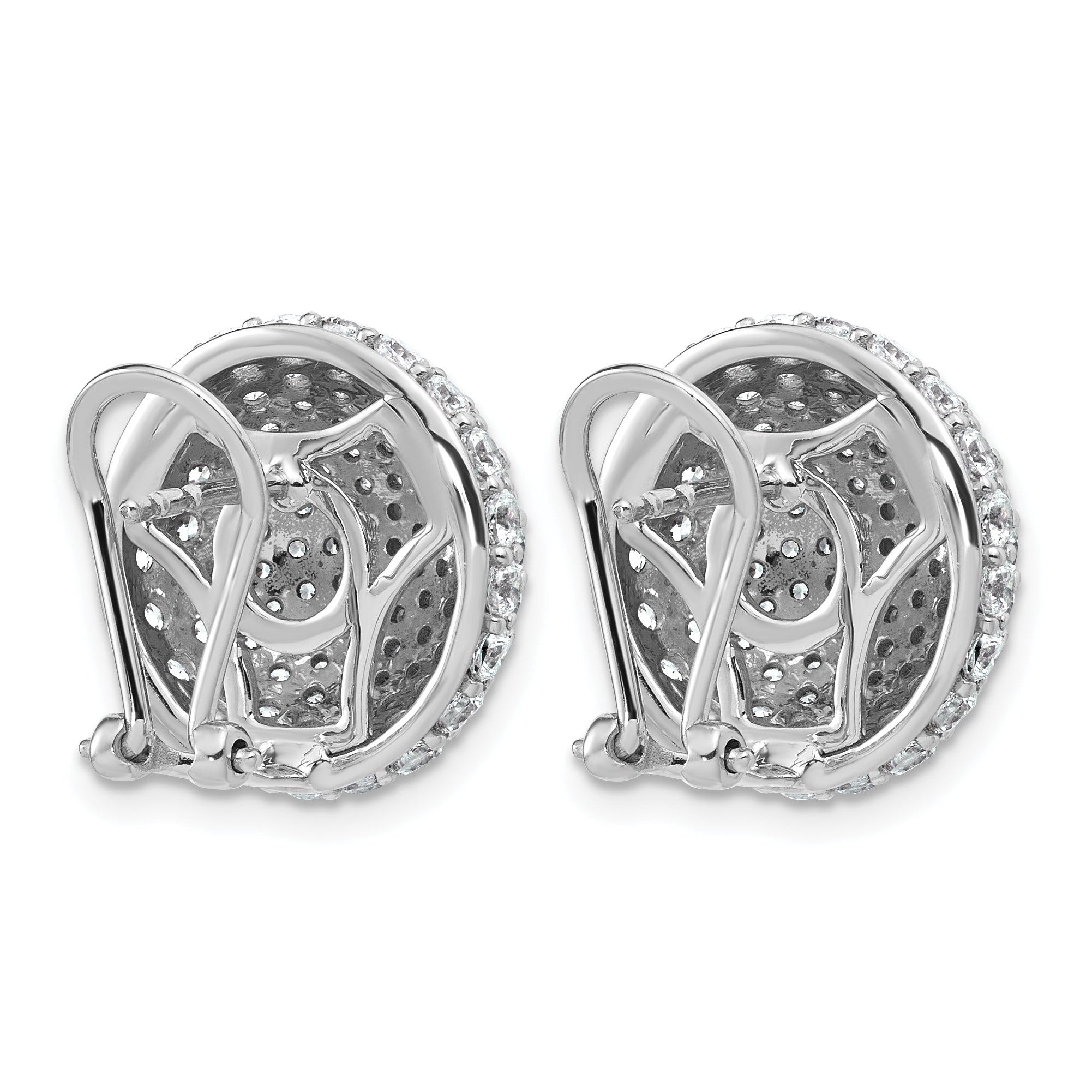 14k White Gold 4 carat Lab Grown Diamond VS+ F+ Pave Ball Complete Leverback Post Earrings