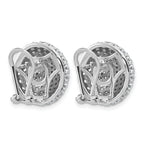 14k White Gold 4 carat Lab Grown Diamond VS+ F+ Pave Ball Complete Leverback Post Earrings