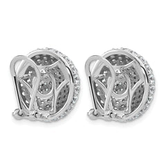 14k White Gold 4 carat Lab Grown Diamond VS+ F+ Pave Ball Complete Leverback Post Earrings