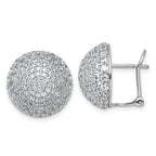 14k White Gold 4 carat Lab Grown Diamond VS+ F+ Pave Ball Complete Leverback Post Earrings