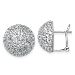 14k White Gold 4 carat Lab Grown Diamond VS+ F+ Pave Ball Complete Leverback Post Earrings