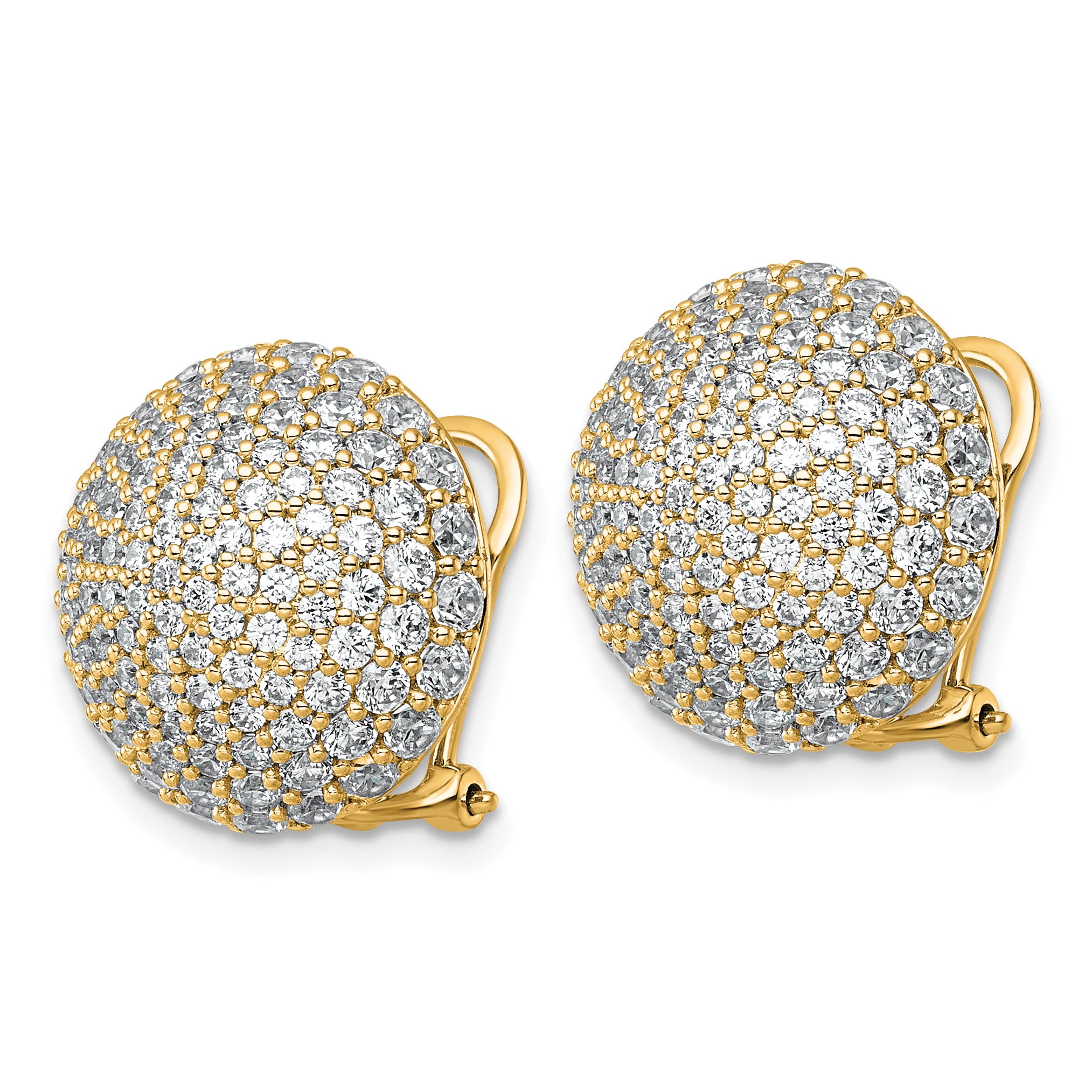 14k 4 carat Lab Grown Diamond VS+ F+ Pave Ball Complete Leverback Post Earrings Secondary image