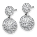 14k White Gold 2 1/8 carat Lab Grown Diamond VS+ F+ Pave Ball Complete Dangle Post Earrings
