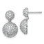 14k White Gold 2 1/8 carat Lab Grown Diamond VS+ F+ Pave Ball Complete Dangle Post Earrings