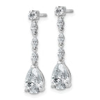 14k White Gold 2 1/2 carat Lab Grown Diamond VS+ F+ Complete Fashion Dangle Post Earrings