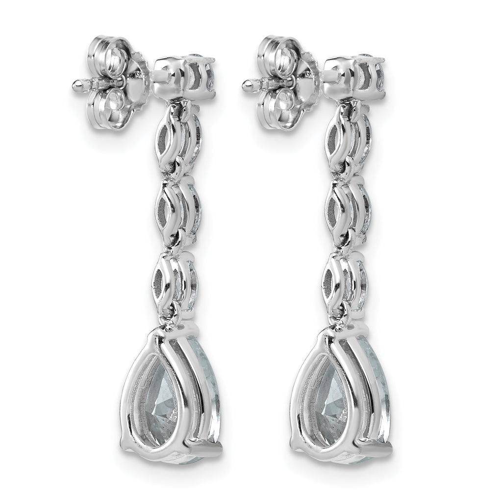 14k White Gold 2 1/2 carat Lab Grown Diamond VS+ F+ Complete Fashion Dangle Post Earrings