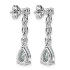 14k White Gold 2 1/2 carat Lab Grown Diamond VS+ F+ Complete Fashion Dangle Post Earrings