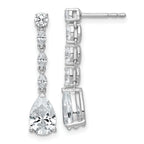 14k White Gold 2 1/2 carat Lab Grown Diamond VS+ F+ Complete Fashion Dangle Post Earrings