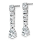 14k White Gold 2 1/2 carat Lab Grown Diamond VS+ F+ Complete Fashion Dangle Post Earrings