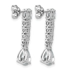 14k White Gold 2 1/2 carat Lab Grown Diamond VS+ F+ Complete Fashion Dangle Post Earrings