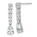 14k White Gold 2 1/2 carat Lab Grown Diamond VS+ F+ Complete Fashion Dangle Post Earrings