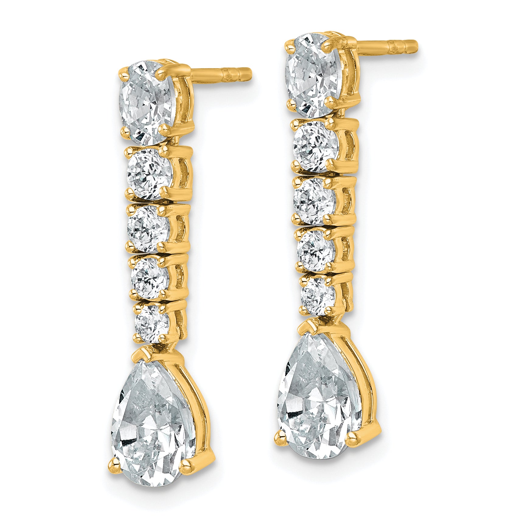 14k 2 1/2 carat Lab Grown Diamond VS+ F+ Complete Fashion Dangle Post Earrings Secondary image