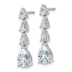 14k White Gold 3 carat Lab Grown Diamond VS+ F+ Complete Fashion Dangle Post Earrings