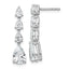 14k White Gold 3 carat Lab Grown Diamond VS+ F+ Complete Fashion Dangle Post Earrings