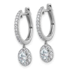 14k White Gold 1 carat Lab Grown Diamond VS+ F+ Complete Dangle Hoop Earrings