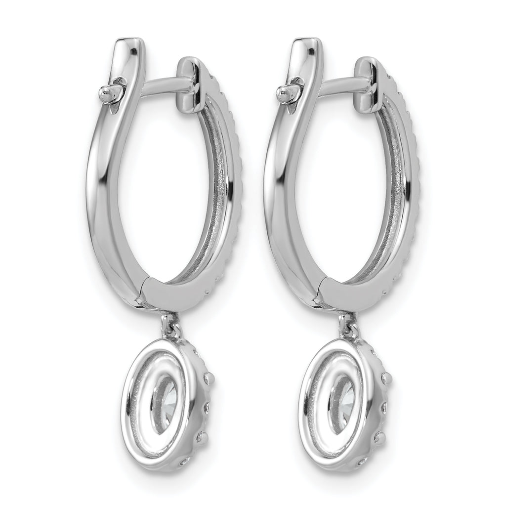 14k White Gold 1 carat Lab Grown Diamond VS+ F+ Complete Dangle Hoop Earrings