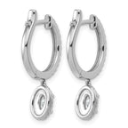 14k White Gold 1 carat Lab Grown Diamond VS+ F+ Complete Dangle Hoop Earrings