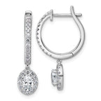 14k White Gold 1 carat Lab Grown Diamond VS+ F+ Complete Dangle Hoop Earrings