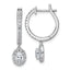 14k White Gold 1 carat Lab Grown Diamond VS+ F+ Complete Dangle Hoop Earrings