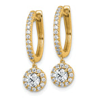 14k 1 carat Lab Grown Diamond VS+ F+ Complete Dangle Hoop Earrings