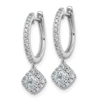 14k White Gold 1 carat Lab Grown Diamond VS+ F+ Complete Dangle Hoop Earrings