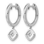 14k White Gold 1 carat Lab Grown Diamond VS+ F+ Complete Dangle Hoop Earrings