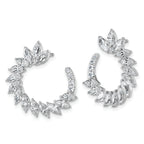 14k White Gold 3 3/4 carat Lab Grown Diamond VS+ F+ Complete Fashion J-Hoop Post Earrings