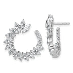 14k White Gold 3 3/4 carat Lab Grown Diamond VS+ F+ Complete Fashion J-Hoop Post Earrings